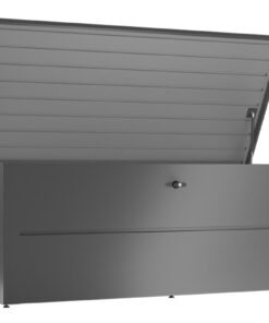 Gartenbox fuer mehr stauraum in Anthrazit Large mit Deckel aus stahl fuer den garten