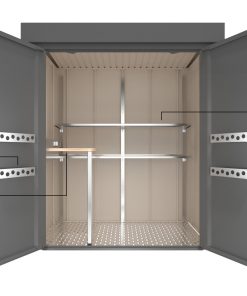 einfaches ordnungssystem fuer geraetehaus in Small in farbe Anthrazit fuer mehr ordnung und stauraum